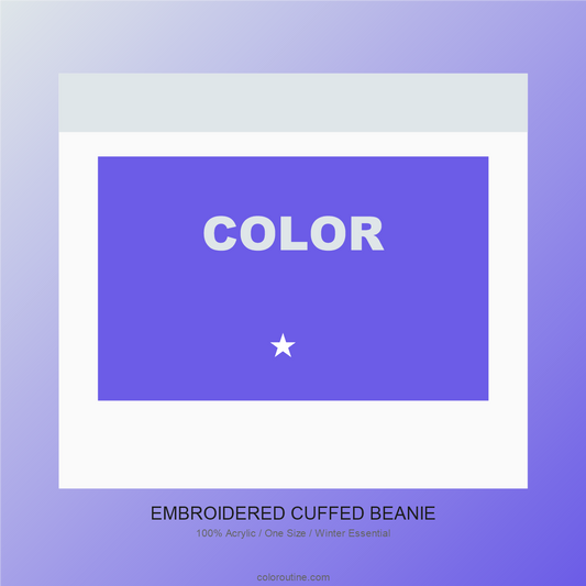Coloroutine Embroidered Cuffed Beanie